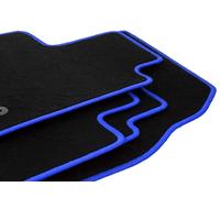 Wielganizator Lot de 4 Tapis de Sol en Velours Noir et Bleu Compatible avec : Dacia Sandero II (2013-2019) hayon, Stepway - Tapis de Voiture en Velours aiguilleté - Ajustement Parfait