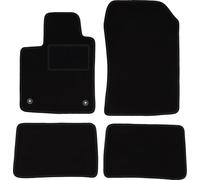 Wielganizator Lot de 4 Tapis de Sol en Velours pour Renault Twingo II Hatchback (2007-2014) Noir