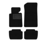 Wielganizator Lot de 4 Tapis de Voiture, en Velours Noir, Ajustement Optimal, pour : BMW 3 E46 Compact, Coupe, Berline, Break, Touring (1998 à 2007)