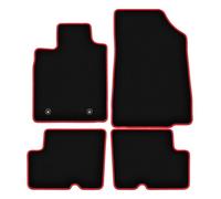 Wielganizator Tapis Auto en Velours pour Dacia Duster 2WD (2010-2018) - Qualité : LUX | Ajustement précis, Dos antidérapant, Jeu Complet - Noir avec Bord Rouge