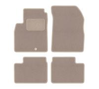Wielganizator Tapis de Voiture - Compatible avec Nissan Micra K13 à hayon (2010-2016) - Velours - Accessoires Auto - Tapis de Voiture - Tapis Auto - Ensemble 4 pièces - Beige