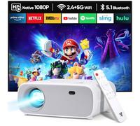 Wielio Nouveau projecteur 20 0000 lumens natif 1080p 4K pris en charge, WiFi 6 et Bluetooth 5.2 0809111