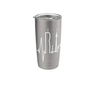 Wien Skyline Battement de Cœur Autriche Love J'aime Vienne Gobelet isotherme en acier inoxydable double paroi
