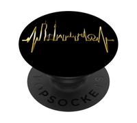 Wien Skyline Battement de Cœur Autriche Love J'aime Vienne PopSockets PopGrip Adhésif