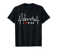 Wien Skyline Battement de Cœur Autriche Love J'aime Vienne T-Shirt