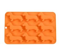 Wiener Dog Bac à glaçons - Moule en silicone teckel mignon, moule à bonbons au chocolat à 9 cavités, fourniture de pâtisserie réutilisable | Nouveauté Pudding Dessert cadeau décoration de gâteau frian