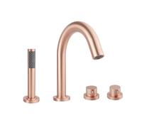 Wiesbaden Caral 4 trous robinet de baignoire thermostatique ensemble de finition en cuivre brossé comprenant partie encastrable SW440372/SW68919