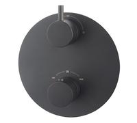 Wiesbaden Caral élément de finition rond thermostat encastré 2 voies mat noir 29.1540
