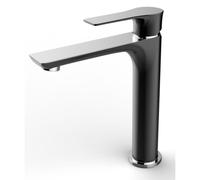 Wiesbaden Casma robinet mélangeur lavabo à une poignée haut noir/chrome 29.4272