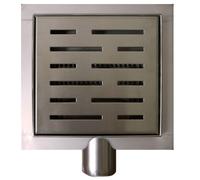 Wiesbaden Dreen de plancher avec trame d'étanchéité et siphon 15x15cm Inox 33.4210