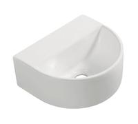 Wiesbaden Lara lavabo sans trou de robinet 30 x 25 x 12 cm céramique brillant blanc 32.3513