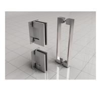 Wiesbaden Less ensemble de charnières et poignée pour porte de niche sans profil en acier brossé 20.6171