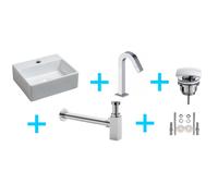 Wiesbaden Leto ensemble lavabo complet avec robinetterie incluant bonde et siphon 32.3593