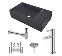 Wiesbaden One pack Lavabo Raw à poser droit 40x22x10 cm en pierre dure adoucie 39.3601