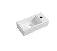 Wiesbaden Rhea S mini lavabo d'angle droite 36,5 x 18 x 9 cm céramique mat blanc 32.1497