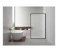 Wiesbaden Square Douche à l'italienne 1200 x 2000 x 8 mm verre clair nervuré nano/noir mat 20.3322