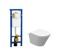 Wiesbaden Vesta Ensemble encastré - compact - 47cm - à fond creux WC suspendu - softclose - quickrelease - sans bride - plan de couverture Argos - blanc 0704406/sw98662