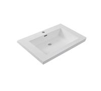 Wiesbaden Vision lavabo simple avec 1 trou de robinet 60x46x5,5 cm en marbre synthétique brillant blanc 38.3915