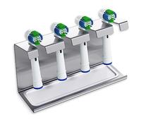 WIETRE Porte-Brosse à Dents en Acier Inoxydable avec collecteur | Compatible avec Oral-B, IO, Philips Sonicare, Waterpik, Fairywill | Porte-Brosse à Dents (4 pièces)