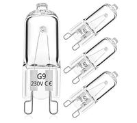 Wieyily Ampoule de Four G9 25W 300 Degrés, 230V Blanc Chaud 2700K, Ampoule Halogène G9 Dimmable pour AEG/Neff/Zanussi/Smeg/Bosch Four, Micro-ondes, Lampes de Table, Lot de 4