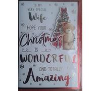 Wife Christmas Card ~ For My Special Wife Happy Christmas ~ Santa Bears & Xmas Presents ~ Large Quality Card PX-39227 by Prelude