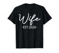 Wife Est 2026 Just Married Honeymoon Hubby Wedding Couple T-Shirt