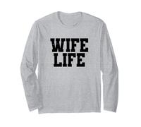 Wife Life Just Married Wedding Moon Mariage drôle Manche Longue