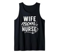 Wife Mom Nurse Script Stethoscope Heart Graphic Débardeur
