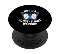 Wife of a Mesothelioma Warrior Support Papillon Ruban PopSockets PopGrip Adhésif