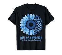Wife of a Warrior Prostate Cancer Awareness Blue Ribbon T-Shirt