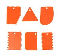 Wifehelper 6 Pièces Orange en Plastique Argile Grattoir Poignée sculpté Doux Argile Sculpture Bricolage Outil 6 Pc Poterie Argile Grattoir dentelé Côtes Outil