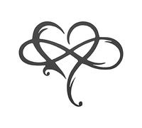 Wifehelper Infinity Heart Décoration Murale en Métal Art en Acier Inoxydable Love Heart Ornement Décoratif Amour éternel Tenture Murale Décoration Ornements D'intérieur pour Mariage, Fête (Noir)