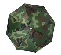 Wifehelper Parapluie Anti- Monté sur la Tête, Parapluie de Pêche Solaire, Chapeau Anti-Pluie, 65cm(Camouflage)
