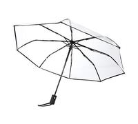 Wifehelper Parapluie Transparent Pliant Trois Volets Dames Noir