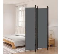 WIFESE 4 pièces Paravent Anthracite 200x220 cm Tissu Séparateur de pièce Diviseur de pièce Moderne Paravent Séparateur de pièce Intérieur Balcon Protection des regards Terrasse Espace d’habillage