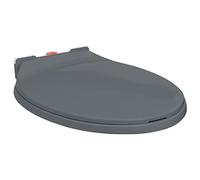 WIFESE Abatant WC à Fermeture en Douceur Gris Ovale 46x34 cm Siège de Toilette Nettoyer Lunette de Toilette Cuvette Toilette Planche WC Mécanisme de Libération Rapide pour Restaurant Hôtel