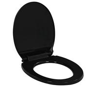 WIFESE Abattant WC à fermeture en Douceur Libération Rapide Noir Siège de Toilette 42,5x34 cm Cuvette Toilette Durable Lunette de Toilette Planche WC pour Maison Restaurant Magasin Hôtel