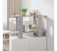 WIFESE Bibliothèque Gris Béton 80x30x51 cm Bois d'ingénierie Séparateur de Pièce Polyvalente Etagère à Livres Colonne de Rangement Armoire Meuble Salon pour Rangement Magazines Plantes