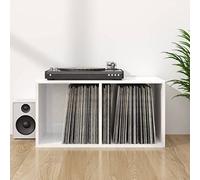 WIFESE Boîte de rangement pour disques vinyles - Blanc brillant - Étagère murale - Étagère CD - Pour chambre d'enfant - Avec 2 compartiments - 71 x 34 x 36 cm