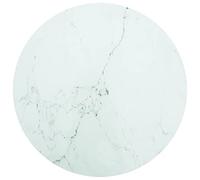 WIFESE Dessus de Table Diamètre 60x0,8 cm Verre Trempé avec Design de Marbre Blanc Plateau de Table Ronde Durable Plateau Bureau pour Salle à Manger Restaurants Mariages Cafés Barbecues Fêtes