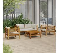 WIFESE Ensemble salon de jardin 5 pièces - Combinaison libre - Meubles de balcon - Ensemble de meubles de jardin - Chaises de salon de jardin - Salon de jardin - Salon de jardin - Bois massif d'acacia