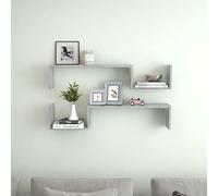 WIFESE Étagères Murales 2 Pcs Gris Béton 100x15x20 cm Aggloméré Tablette Murale d'affichage Simple Décoration Chambre à Coucher Etagère Flottante pour Salon Couloir Bureau Entrée
