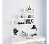 WIFESE Étagères Murales 3 Pcs Blanc 60x15x10 cm Bois d'ingénierie Tablette Murale d'affichage Simple Décoration Chambre à Coucher Etagère Flottante pour Salon Couloir Bureau Entrée