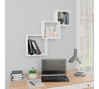WIFESE Étagères Murales cubiques Blanc 68x15x68 cm Bois d'ingénierie Tablette Murale d'affichage Simple Décoration Chambre à Coucher Etagère Flottante pour Salon Couloir Bureau Entrée