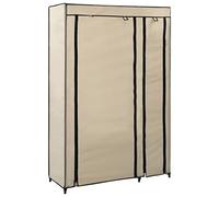 WIFESE Garde-Robe Crème 110x45x175 cm Armoire Pliable Chambre à Coucher Armoire de Rangement Large Application Armoire Portable dans sous-Sol Grenier Activités de Camping Housse en Tissu Polaire