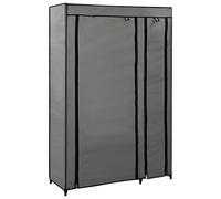 WIFESE Garde-Robe Gris 110x45x175 cm Armoire Pliable Chambre à Coucher Armoire de Rangement Large Application Armoire Portable dans sous-Sol Grenier Activités de Camping Housse en Tissu Polaire