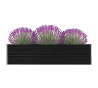 WIFESE JardinièRe 320x40x77 Cm Acier Galvanisé Anthracite Jardinieres Exterieur Jardiniere Bois Jardiniere Balcon Carré Potager Bacs ã Fleurs Rectangulaire