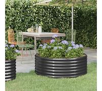 WIFESE JardinièRe Acier Enduit De Poudre 100x100x36 Cm Anthracite Jardinieres Exterieur Jardiniere Bois Jardiniere Balcon Carré Potager Bacs ã Fleurs