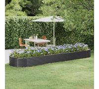 WIFESE JardinièRe Acier Enduit De Poudre 396x100x36 Cm Anthracite Jardinieres Exterieur Jardiniere Bois Jardiniere Balcon Carré Potager Bacs ã Fleurs