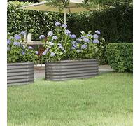 WIFESE JardinièRe De Jardin Acier Enduit De Poudre 114x40x36 Cm Gris Jardiniere Exterieur Grande Taille Jardiniere Balcon Jardiniere sur Pieds Carré Potager Bacs à Fleurs Potager Bac A Fleur